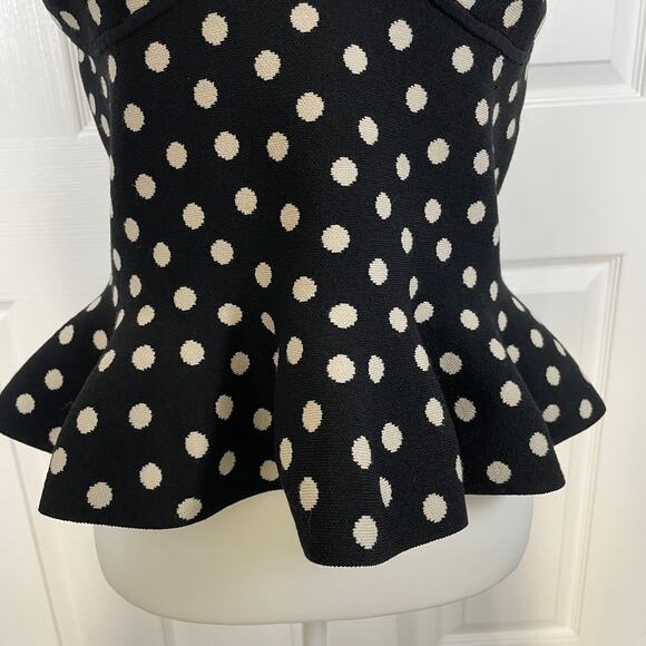 Express Women's Body Contour Polka Dot Sweater Medium Black and Off White - Picture 5 of 11